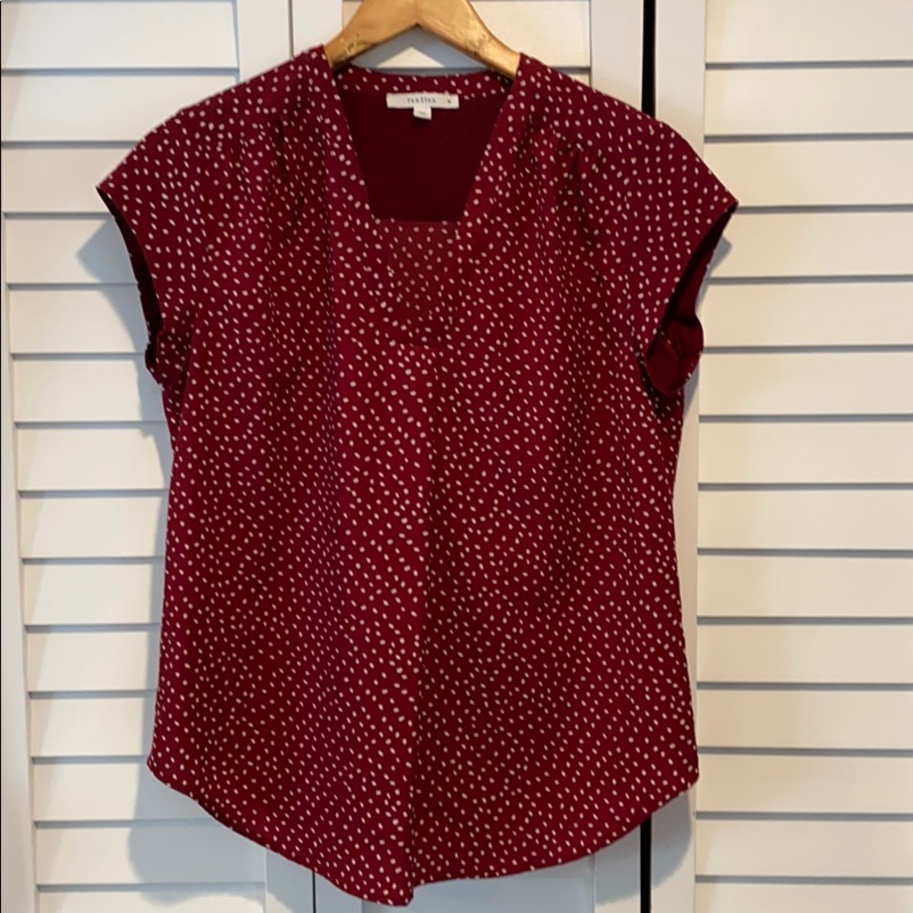 Maroon cap sleeve blouse